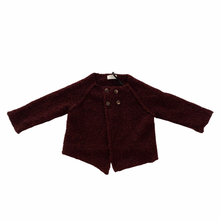 Load image into Gallery viewer, Burgundy Boucle Cardigan 24M
