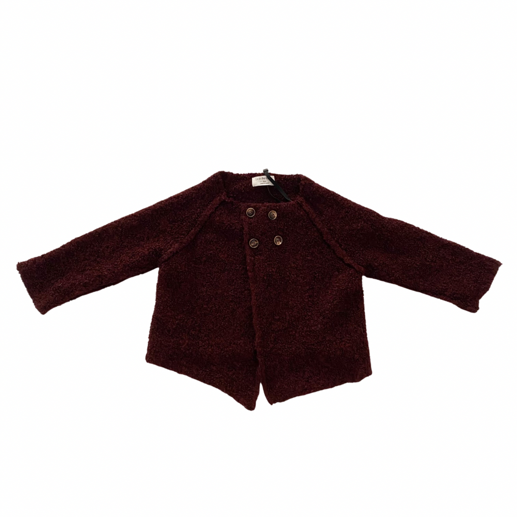Burgundy Boucle Cardigan 24M