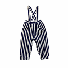 Load image into Gallery viewer, Vintage Navy Striped Overalls 18M

