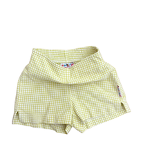 Load image into Gallery viewer, Vintage Gingham Chartreuse Shorts 2/3T
