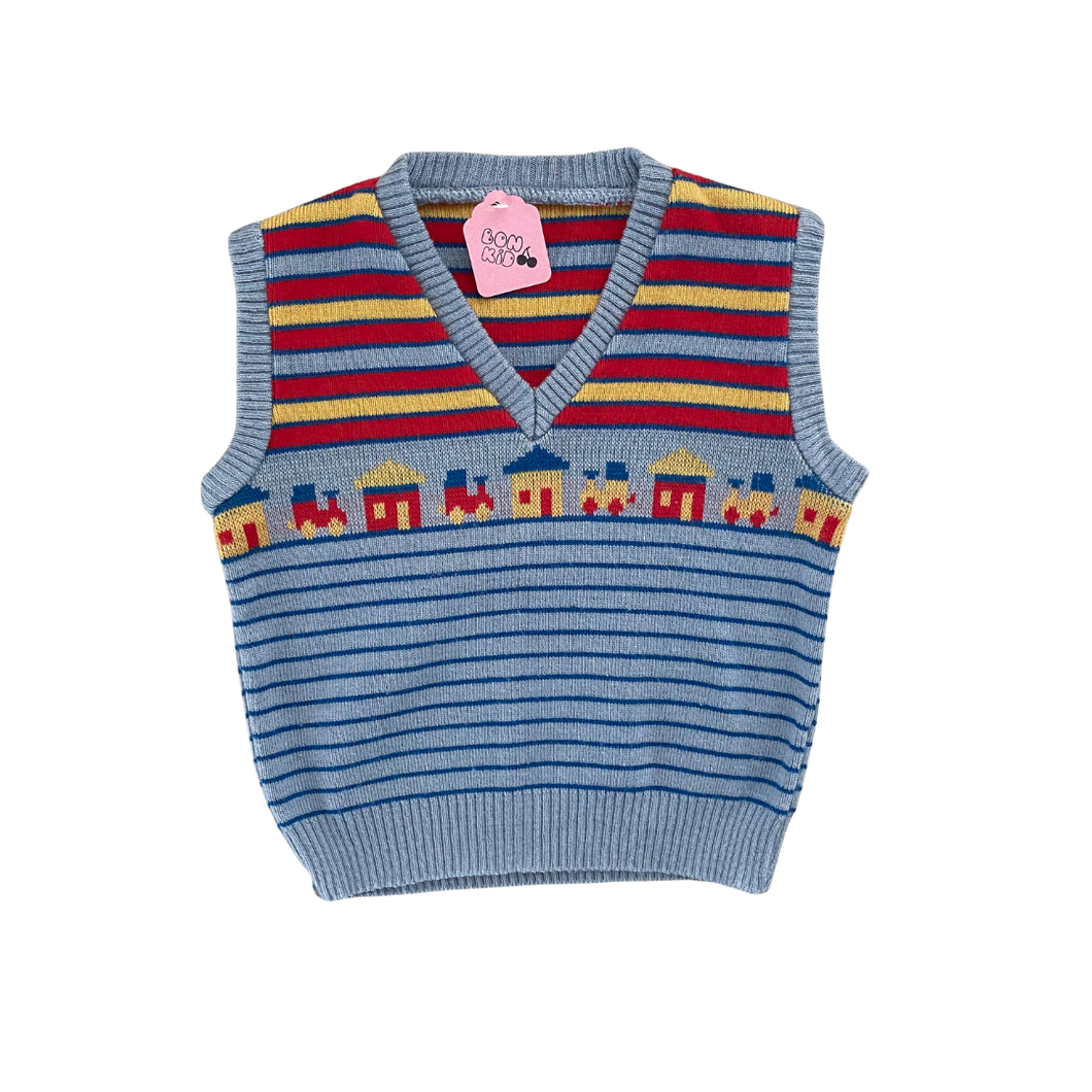 Vintage Train Sweater Vest 4T