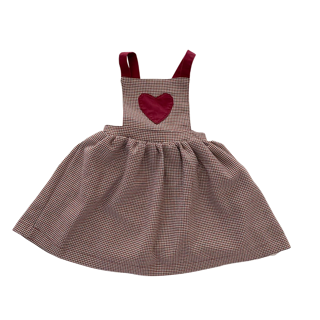 Plaid Heart Pinafore Dress 4/5T