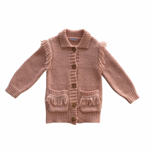 Load image into Gallery viewer, Pink Fringe Cardigan 4T
