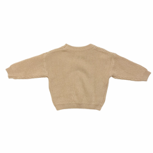 Load image into Gallery viewer, Slouchy Cream Ribbed Knit Sweater 6M
