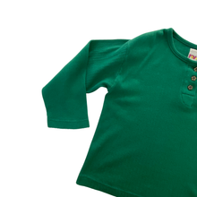 Load image into Gallery viewer, Vintage Green Long Sleeve Henley 5/6Y
