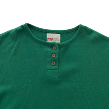 Load image into Gallery viewer, Vintage Green Long Sleeve Henley 5/6Y
