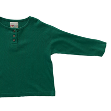 Load image into Gallery viewer, Vintage Green Long Sleeve Henley 5/6Y
