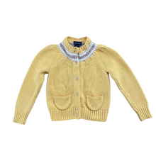 Load image into Gallery viewer, Yellow Fair Isle Cardigan 4/5T
