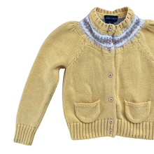 Load image into Gallery viewer, Yellow Fair Isle Cardigan 4/5T
