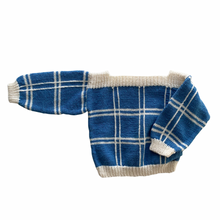 Load image into Gallery viewer, Vintage Boatneck Windowpane Sweater 3/4T

