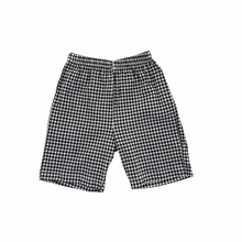 Load image into Gallery viewer, Black &amp; White Gingham Easy Shorts 3/4T
