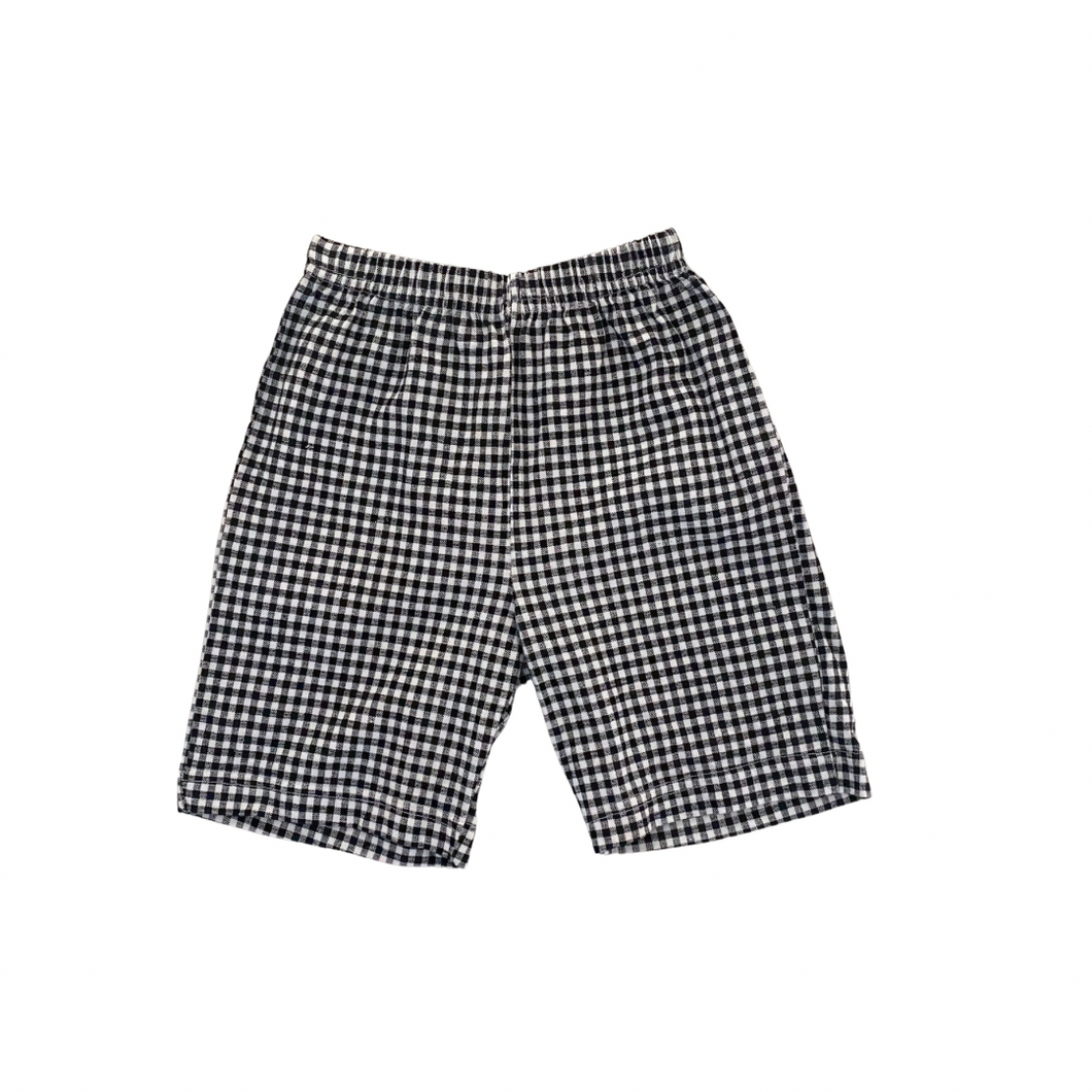 Black & White Gingham Easy Shorts 3/4T
