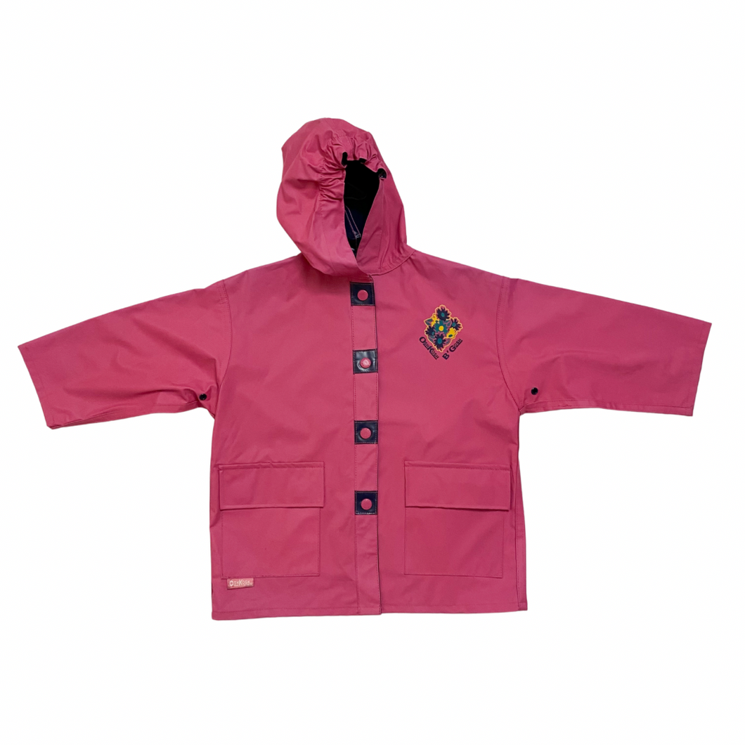 Vintage Oshkosh Pink/Navy Reversible Rain Coat 3T