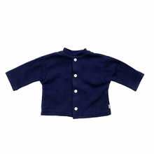 Load image into Gallery viewer, Navy Blue Ribbed Cardigan 18M

