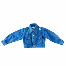 Load image into Gallery viewer, Vintage Embroidered Cropped Jean Jacket 2T
