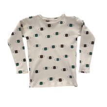 Load image into Gallery viewer, Ribbed Eye Print L/S Top 9/10Y
