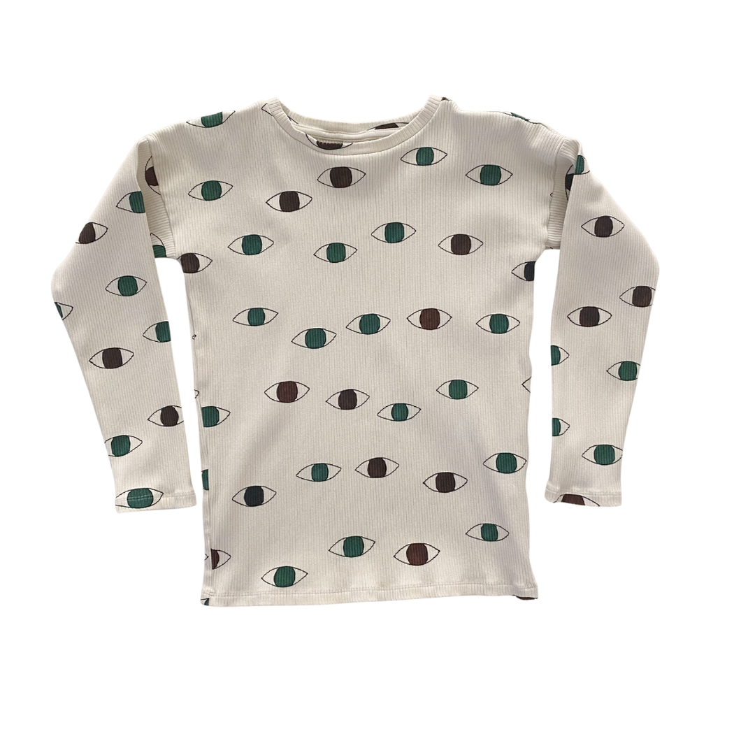 Ribbed Eye Print L/S Top 9/10Y