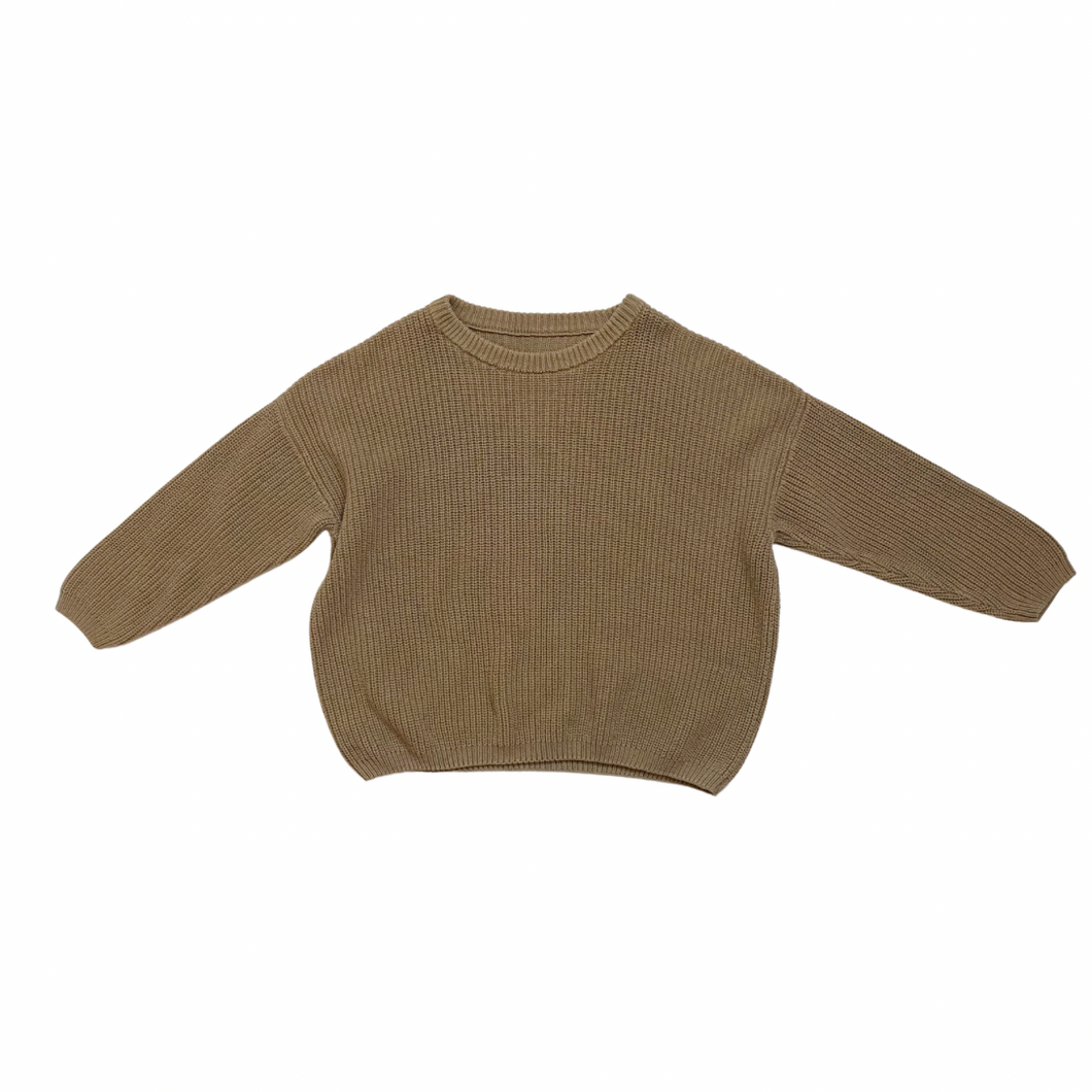 Taupe Boxy Oversized Knit Sweater 5/6Y