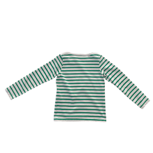 Load image into Gallery viewer, Green Stripe Petit Bateau L/S Tee 8Y
