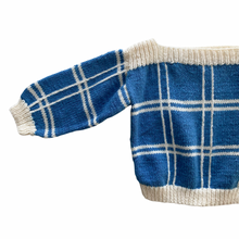 Load image into Gallery viewer, Vintage Boatneck Windowpane Sweater 3/4T
