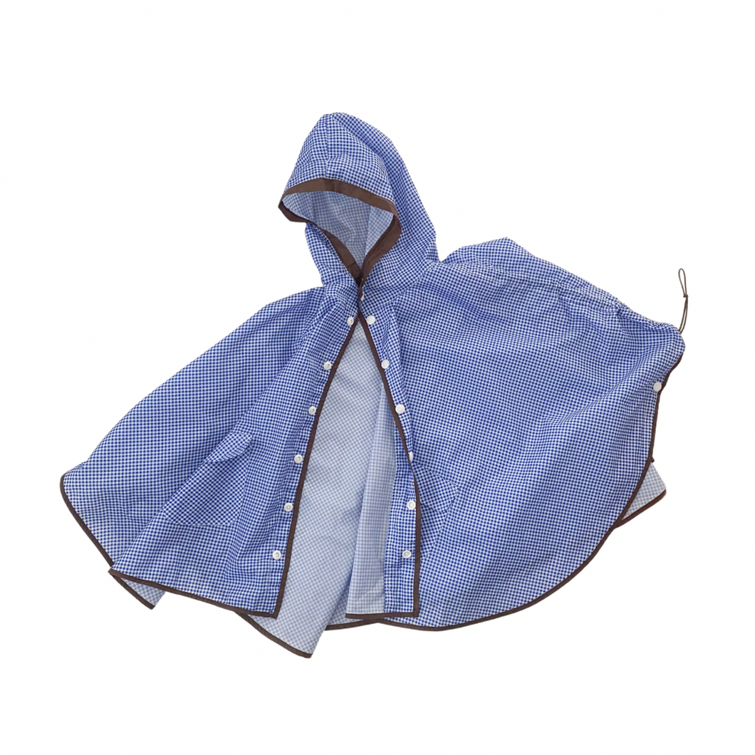 Gingham Hooded Poncho 2T