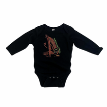 Load image into Gallery viewer, Black Graphic L/S Onesie 18M
