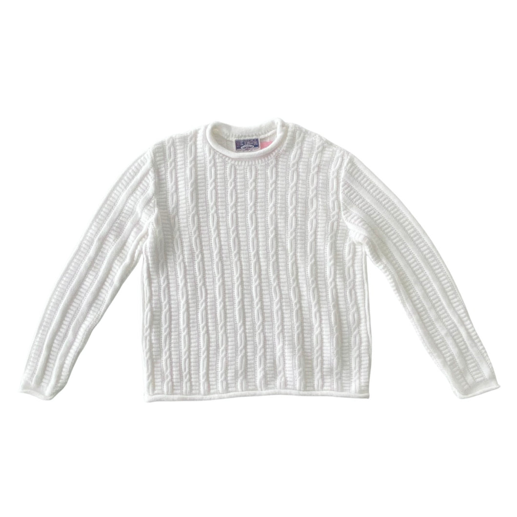 Vintage White Cable Knit Sweater 8/10Y