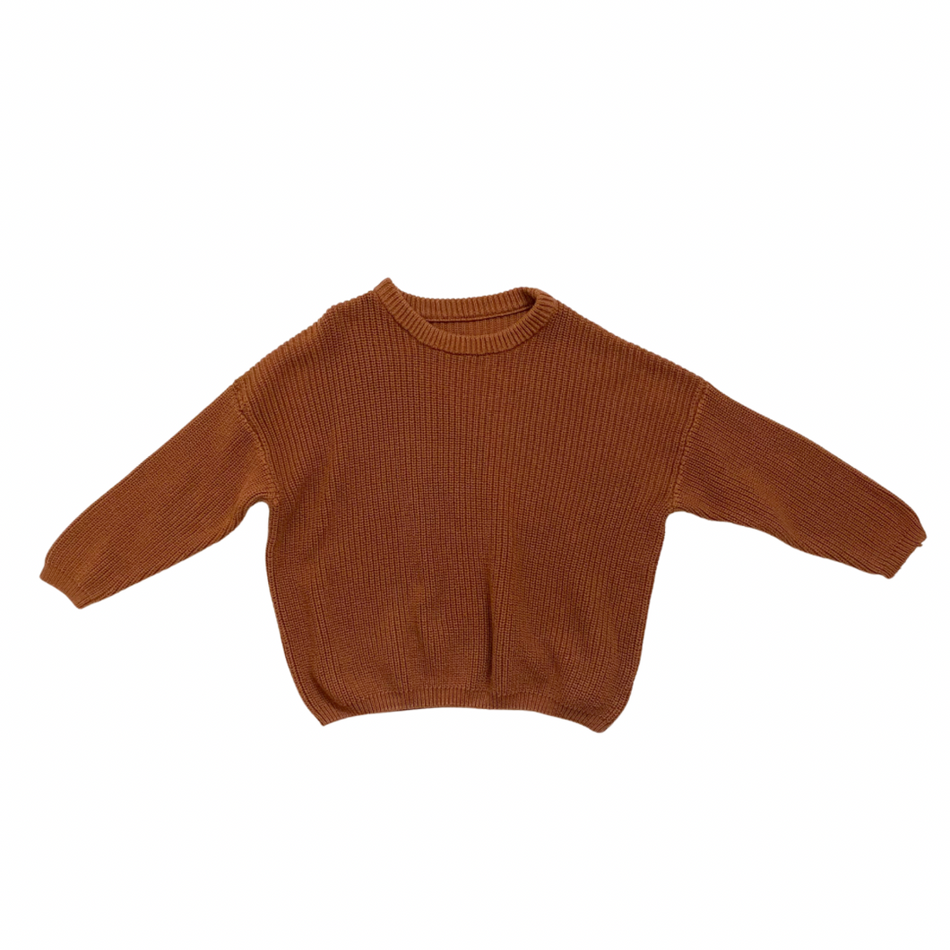 Terracotta Boxy Oversized Knit Sweater 5/6Y