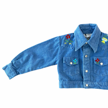 Load image into Gallery viewer, Vintage Embroidered Cropped Jean Jacket 2T
