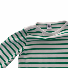 Load image into Gallery viewer, Green Stripe Petit Bateau L/S Tee 8Y
