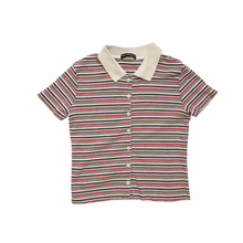 Load image into Gallery viewer, Brandy Melville Striped Collar Tee 10Y
