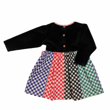 Load image into Gallery viewer, Vintage Velvet Gingham Bow Dress 5T
