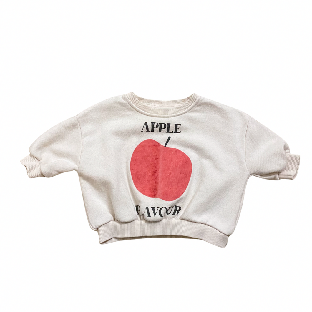 Off White Apple Sweatshirt 6/9M