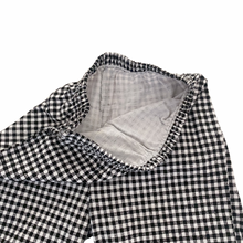 Load image into Gallery viewer, Black &amp; White Gingham Easy Shorts 3/4T

