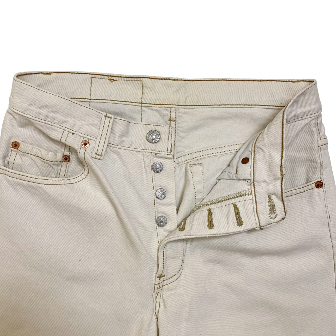 Vintage Off White Contrast Stitch Levis 501 W29