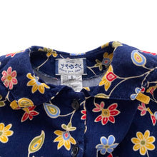 Load image into Gallery viewer, Navy Fine Wale Floral Dress 8Y
