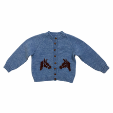 Load image into Gallery viewer, Hand Knit Horse Cardigan 3/4T
