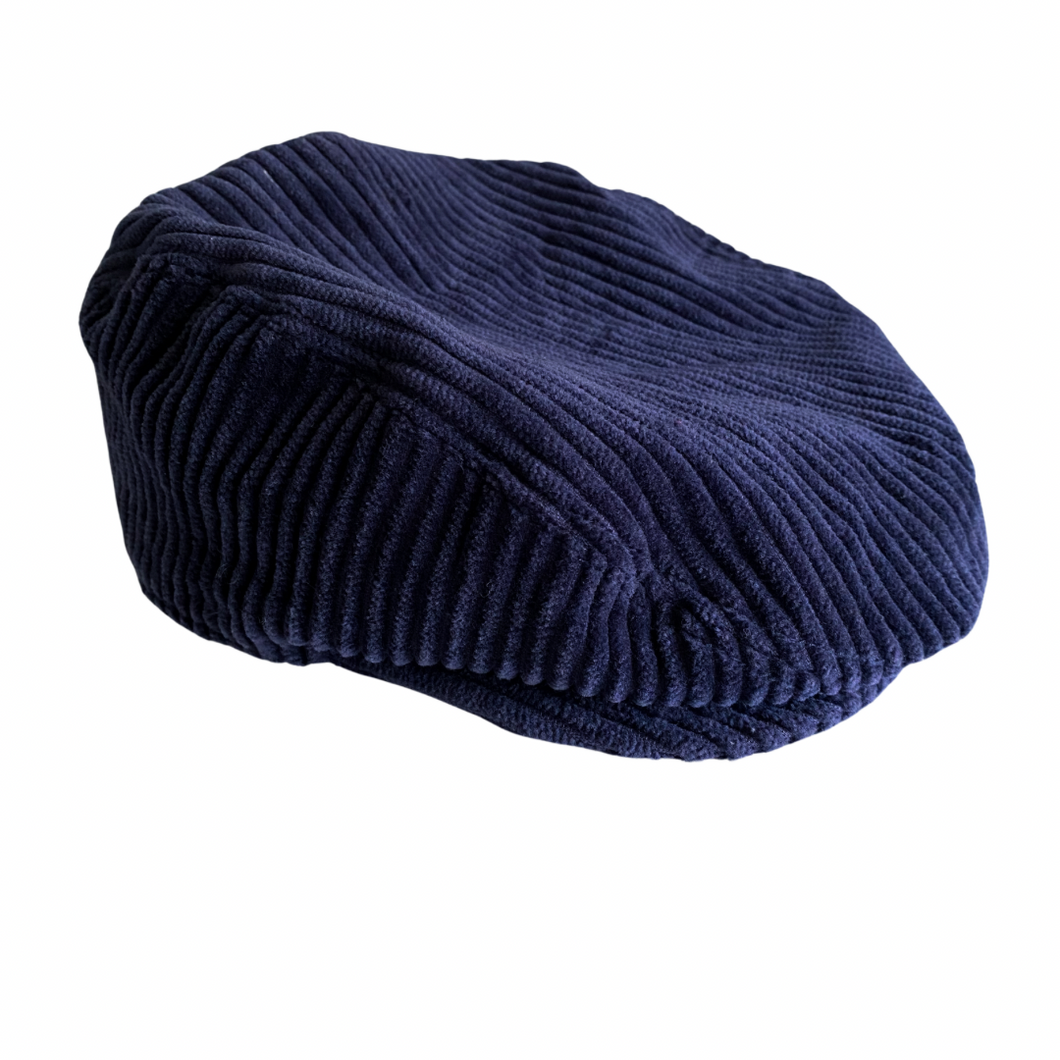 Navy Blue Corduroy Newsboy Cap 6/12M