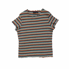 Load image into Gallery viewer, Striped Lettuce Hem Tee 8/10Y
