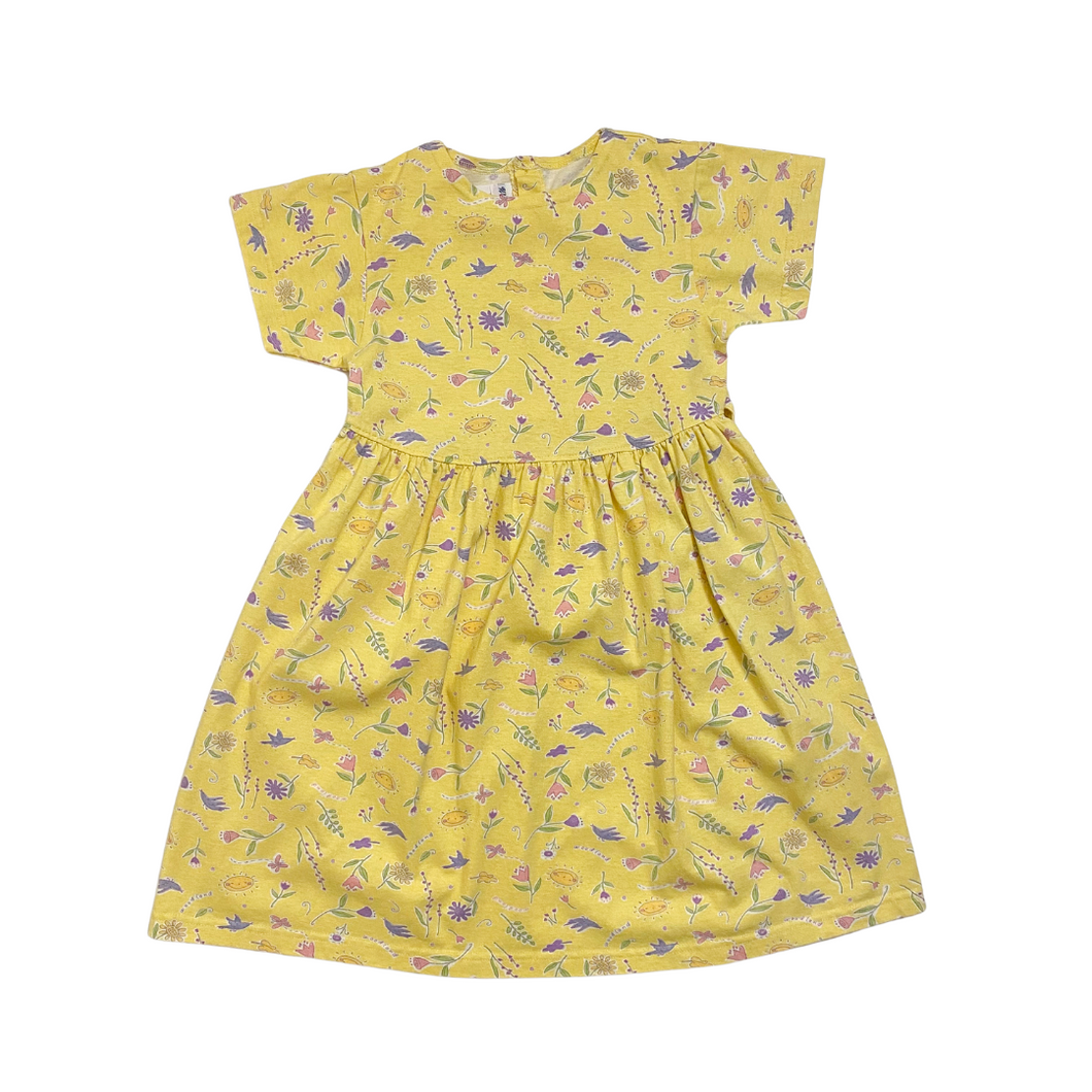 Vintage Yellow Short Sleeve Dress 10/12Y