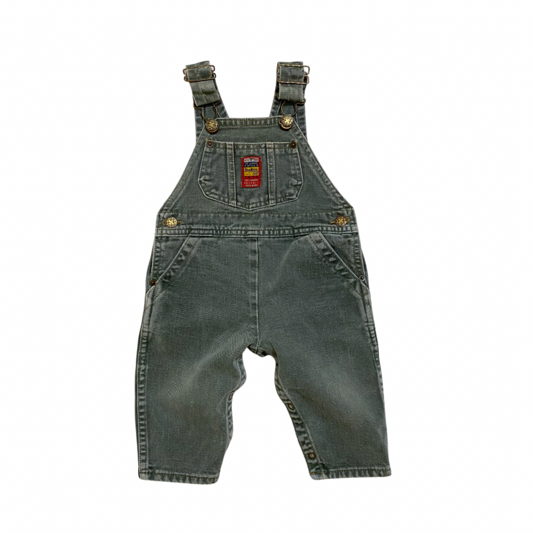 Vintage Faded Green Denim Overalls 12M