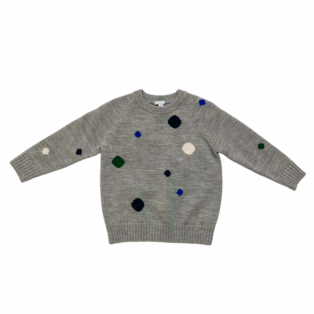 Gray Dotted Crewneck Knit 4/6Y
