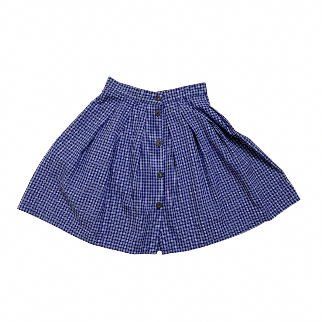 Vintage Button Down Plaid Skirt 10/12Y