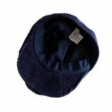 Load image into Gallery viewer, Navy Blue Corduroy Newsboy Cap 6/12M
