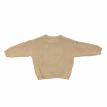 Load image into Gallery viewer, Slouchy Cream Ribbed Knit Sweater 6M

