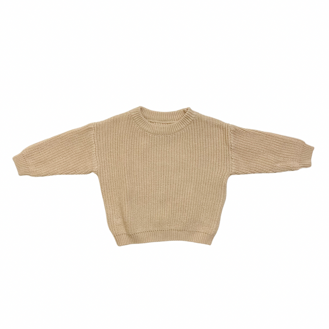 Slouchy Cream Ribbed Knit Sweater 6M