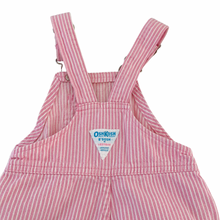 Load image into Gallery viewer, Vintage Oshkosh Pink Railroad Stripe Overalls 18M
