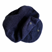 Load image into Gallery viewer, Navy Blue Corduroy Newsboy Cap 6/12M
