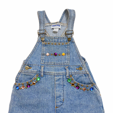 Load image into Gallery viewer, Vintage Rhinestone Denim Shortalls 8Y
