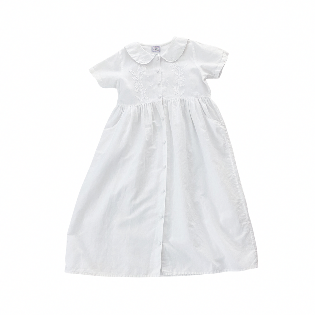 White Embroidered S/S Dress 10Y